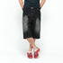 Black Washed Lightweight Denim Shorts