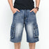 big man denim cargo shorts front