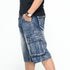 big man denim cargo shorts side