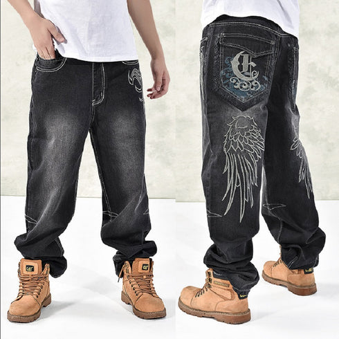 Black Washed Jeans Designer Denim Pants