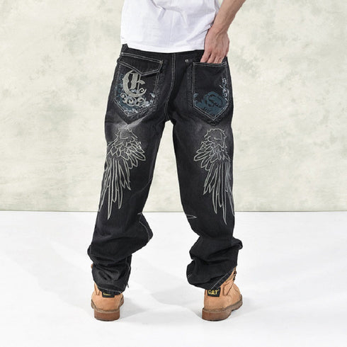 Black Washed Jeans Designer Denim Pants
