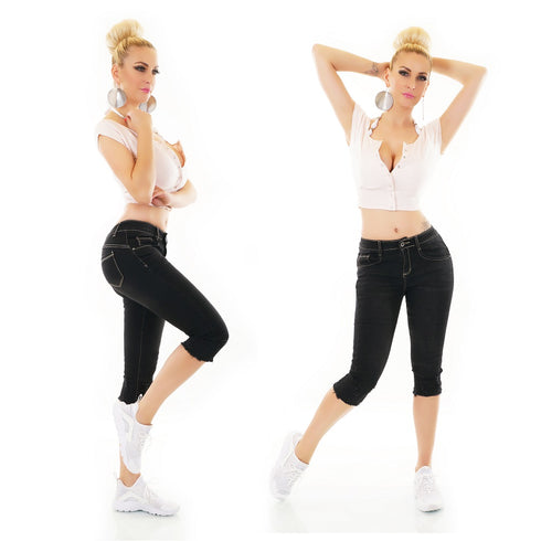 Girl Vivi Denim Capri 3/4 Distressed Jeans