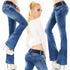 Red Seventy Bootcut Jeans Blue Washed - WT362