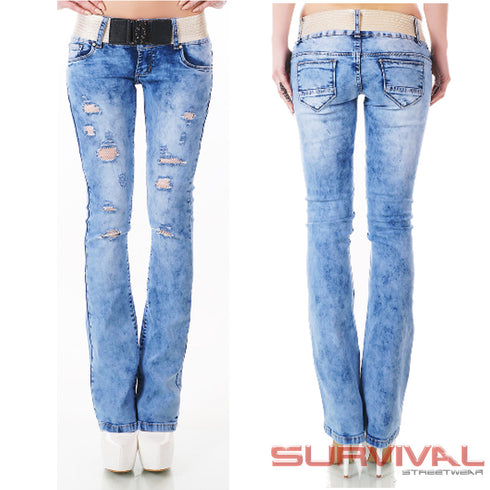 Red Seventy - Light Blue Ripped Bootcut Jeans