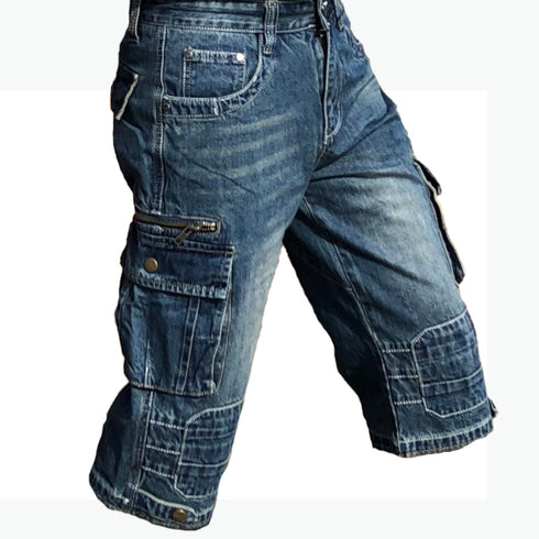 Cargo Denim Blue Walk Shorts