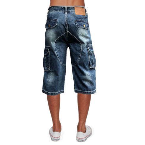 Cargo Blue Washed Denim Walk Shorts
