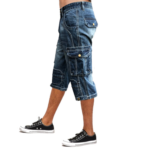 Cargo Blue Washed Denim Walk Shorts