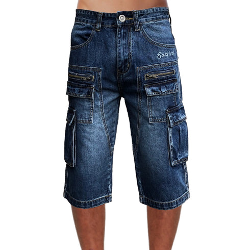Cargo Blue Washed Denim Walk Shorts