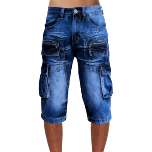 Cargo Blue Washed Denim Walk Shorts