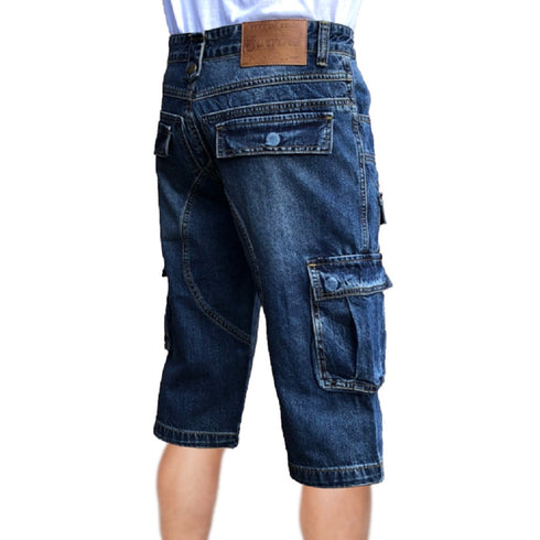 Cargo Blue Washed Denim Walk Shorts