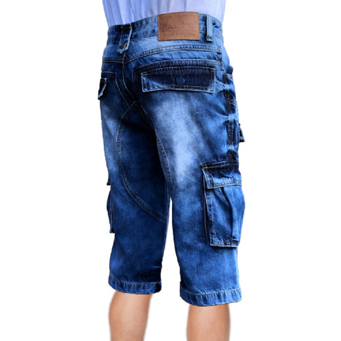 Cargo Blue Washed Denim Walk Shorts