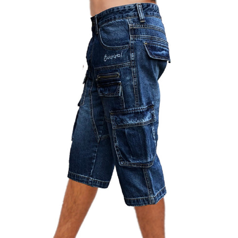 Cargo Blue Washed Denim Walk Shorts
