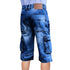 Mens Biker Denim Cargo Shorts Long Length Right Side