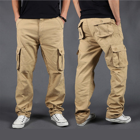 mens khaki cargo pants relaxed fit